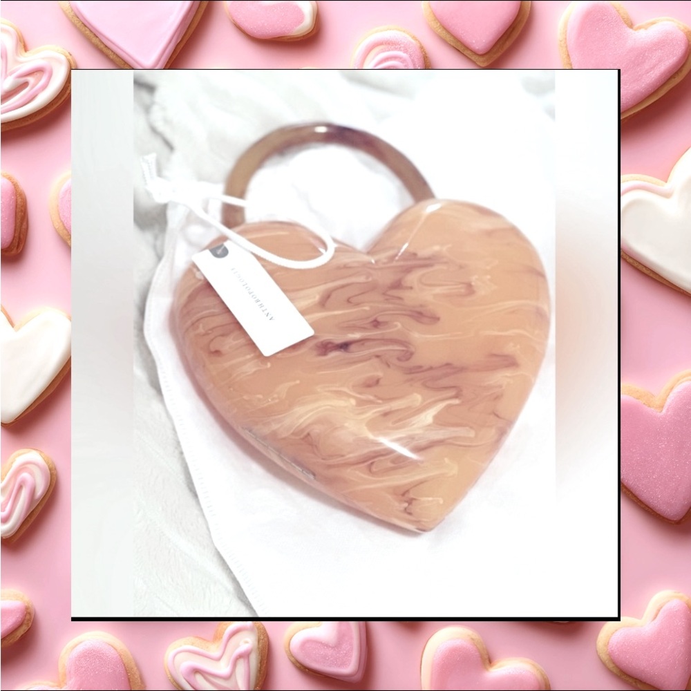 Last one!🎀Anthro Yellow TortHeart Bag w/dust bag~sold out ltd ed!💝#Rare #SoldOut